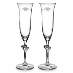 Disney Arribas Glass Flutes - Wedding Bells - Walt Disney World