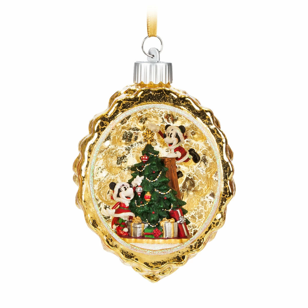 Disney Christmas Ornament - Mickey And Minnie Light Up Scene 3 Disney Christmas Ornament - Mickey And Minnie Light Up Scene