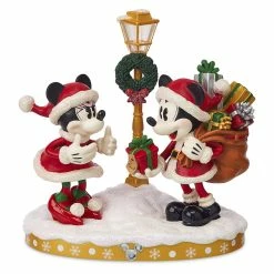 Disney Christmas Figurine - Santa Mickey & Minnie Mouse - Light-Up