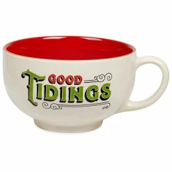 Disney Holiday Soup Bowl Mug - Good Tidings - Santa Mickey And Minnie