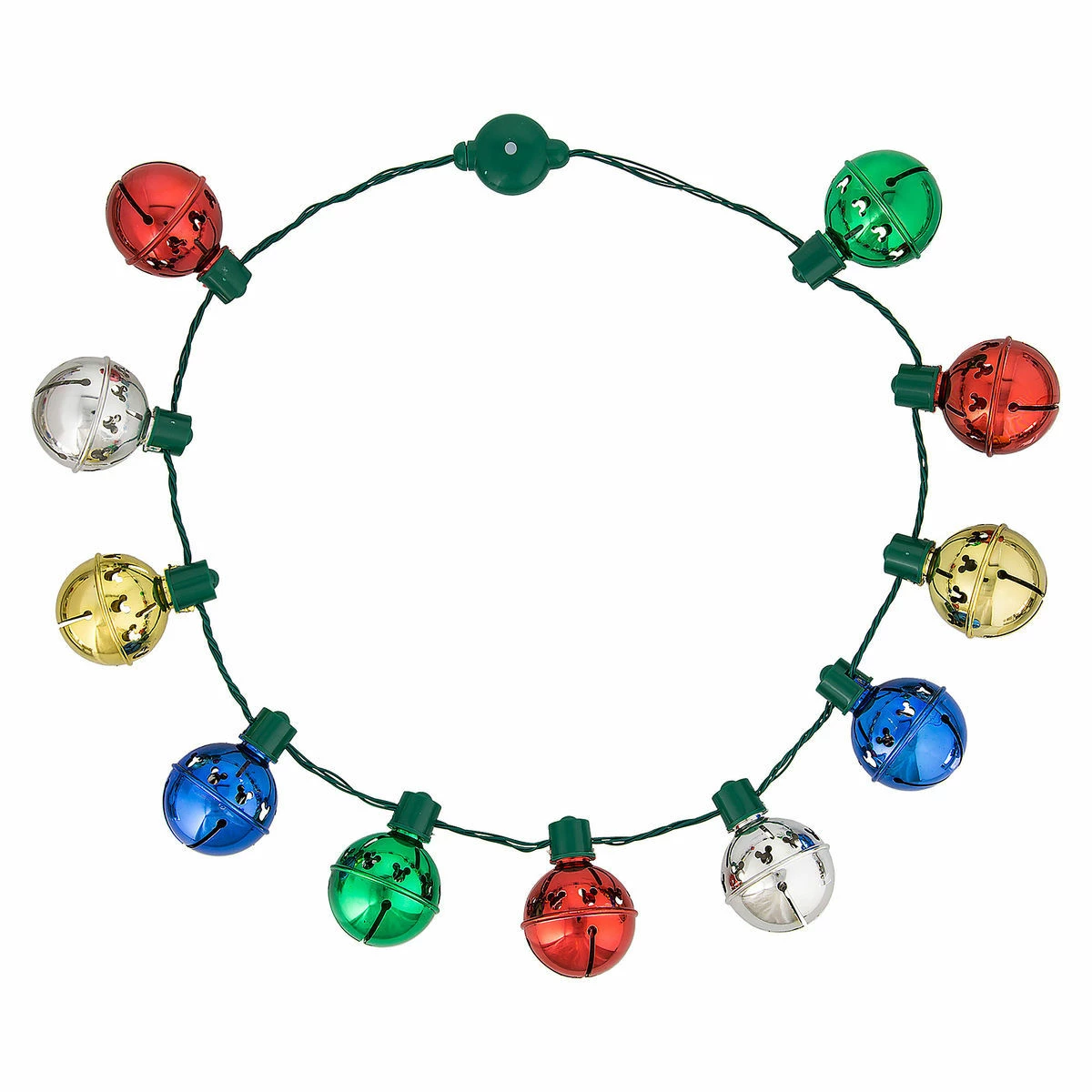 Disney Glow Necklace - Holiday Jingle Bells - Light Up 3 Disney Glow Necklace - Holiday Jingle Bells - Light Up