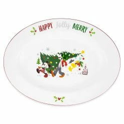 Disney Serving Platter - Santa Mickey Mouse And Friends Holiday