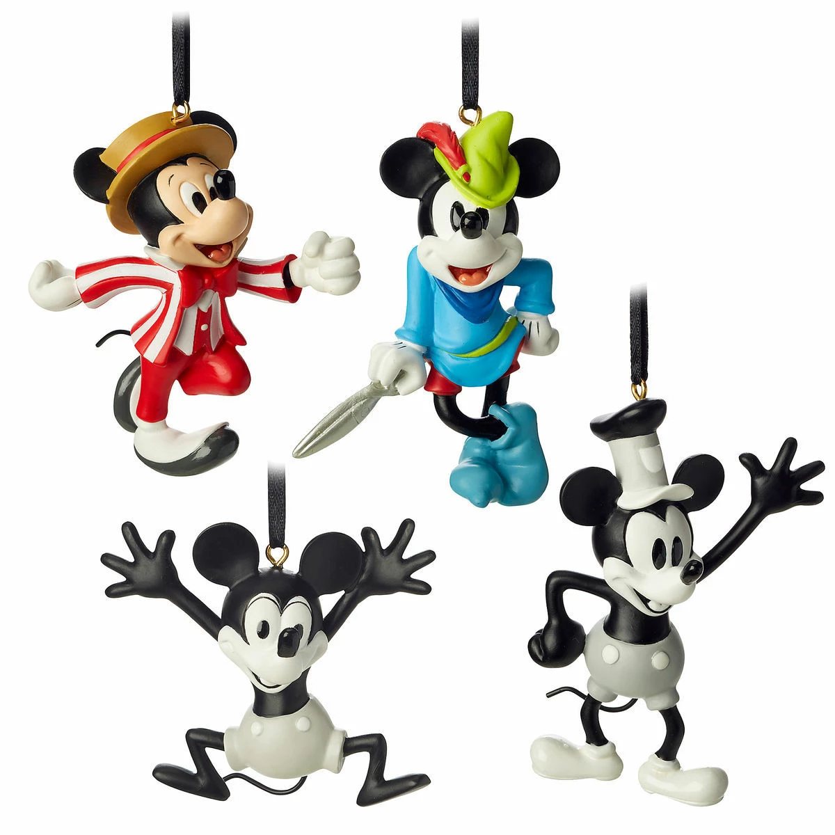 Disney Ornament Set - Mickey Mouse Through The Years - Set 1 3 Disney Ornament Set - Mickey Mouse Through The Years - Set 1