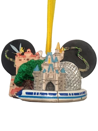 Disney Ear Hat Ornament - Four Parks, One World - Hollywood Tower 3 Disney Ear Hat Ornament - Four Parks, One World - Hollywood Tower