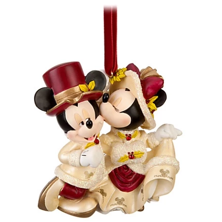 Disney Christmas Ornament - Victorian Minnie And Mickey Mouse - Kiss 3 Disney Christmas Ornament - Victorian Minnie And Mickey Mouse - Kiss