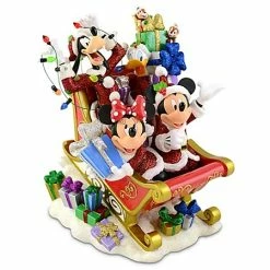 Disney Christmas Figurine - Sleigh Mickey Mouse And Friends