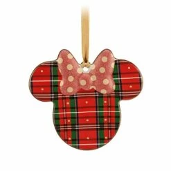 Disney Disc Ornament - Minnie Mouse - Plaid