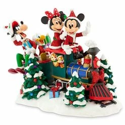 Disney Christmas Figure - Santa Mickey Mouse And Friends On Train