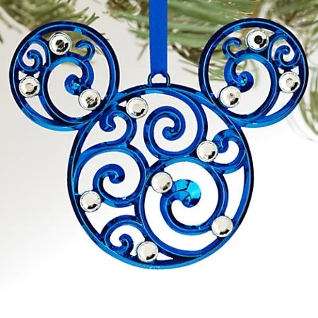 Disney Christmas Ornament - Bohemian Filigree Mickey Mouse - Blue 3 Disney Christmas Ornament - Bohemian Filigree Mickey Mouse - Blue