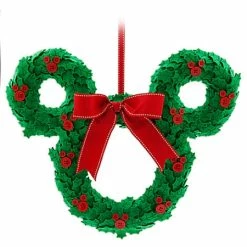 Disney Christmas Door Hanger - Mickey Mouse Wreath With Bow