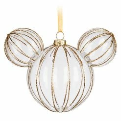 Disney Mickey Ears Ornament - Mickey Mouse Icon - Golden Rib