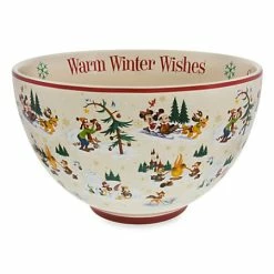 Disney Serving Bowl - Happy Holidays - Santa Mickey Mouse & Friends