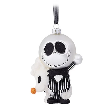 Disney Glass Ornament - Jack Skellington And Zero 3 Disney Glass Ornament - Jack Skellington And Zero