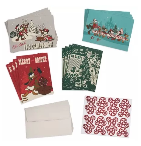 Disney Holiday Greeting Card Set - 2022 Mickey And Friends 3 Disney Holiday Greeting Card Set - 2022 Mickey And Friends