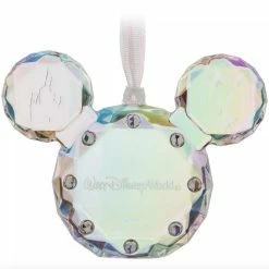 Disney Christmas Ornament - Crystal Mickey Icon - Faceted