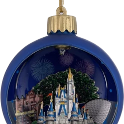 Disney Globe Ornament - Four Parks With Fireworks - Light Up