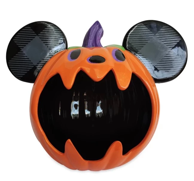 Disney Halloween Candy Bowl - 2021 Mickey Mouse Pumpkin - Ceramic 3 Disney Halloween Candy Bowl - 2021 Mickey Mouse Pumpkin - Ceramic