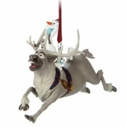 Disney Figurine Ornament - Olaf And Sven With Snowgies - Frozen