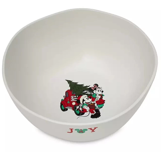 Disney Holiday Serving Bowl - Farmhouse - Mickey And Minnie 3 Disney Holiday Serving Bowl - Farmhouse - Mickey And Minnie