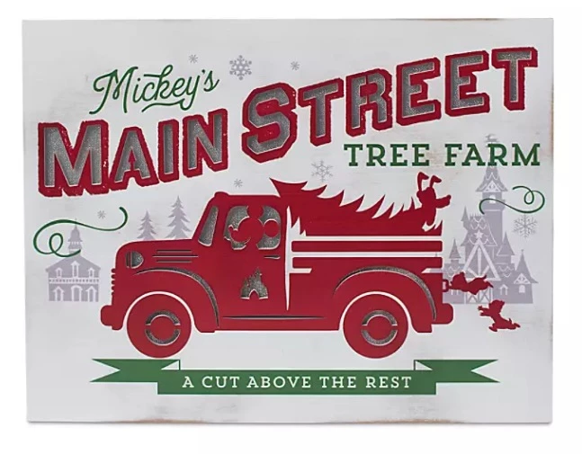 Disney Holiday Sign - Mickey Main Street Tree Farm - Light Up 3 Disney Holiday Sign - Mickey Main Street Tree Farm - Light Up