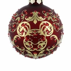 Disney Christmas Ornament - Mickey Icon - Victorian Filigree - Red