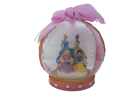 Disney Christmas Ornament - Princess Glass Globe - Pink 3 Disney Christmas Ornament - Princess Glass Globe - Pink