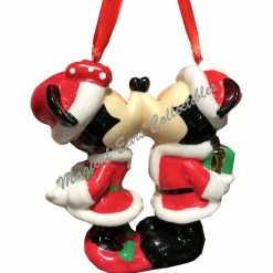 Disney Christmas Ornament - Santa Mickey And Minnie Kiss
