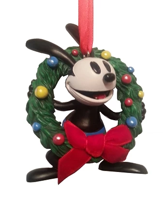 Disney Christmas Ornament - Oswald The Lucky Rabbit With Wreath 3 Disney Christmas Ornament - Oswald The Lucky Rabbit With Wreath