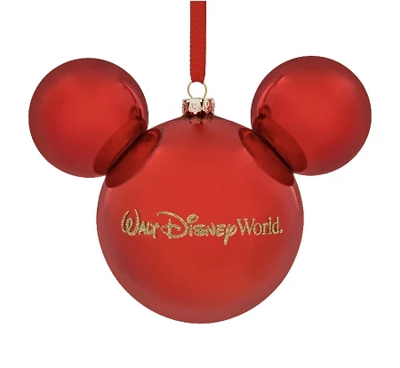 Disney Christmas Ornament - Mickey Mouse Icon - Red Walt Disney World 3 Disney Christmas Ornament - Mickey Mouse Icon - Red Walt Disney World