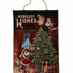 Disney Holiday Wall Hanging - Mickey & Minnie Tapestry - Light Up