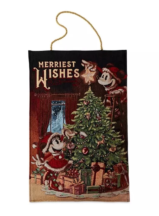 Disney Holiday Wall Hanging - Mickey & Minnie Tapestry - Light Up 3 Disney Holiday Wall Hanging - Mickey & Minnie Tapestry - Light Up