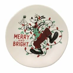 Disney Dessert Plate - Holiday Goofy - Merry And Bright