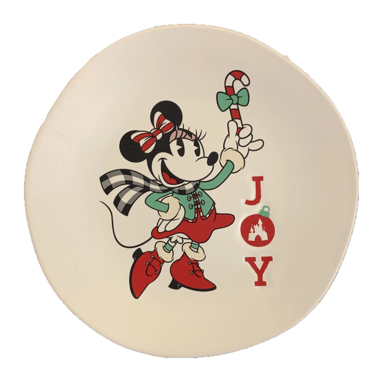 Disney Dessert Plate - Holiday Minnie - Joy 3 Disney Dessert Plate - Holiday Minnie - Joy
