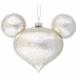 Disney Mickey Ears Icon Ornament - Mickey Mouse Icon - Silver Ice