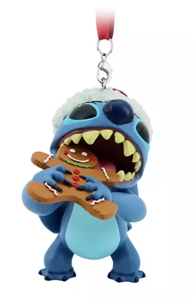 Disney Figurine Ornament - Stitch With Gingerbread Snack 3 Disney Figurine Ornament - Stitch With Gingerbread Snack
