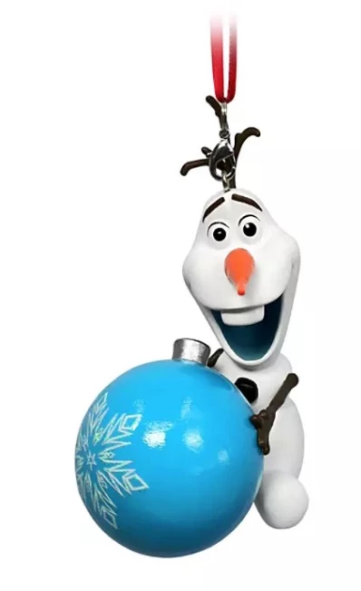 Disney Figurine Ornament - Olaf With Ornament 3 Disney Figurine Ornament - Olaf With Ornament