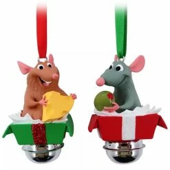 Disney Bell Ornament Set - Remy And Emile - Ratatouille