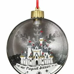 Disney Glass Ball Ornament - Fantasyland Castle Light-Up - Silver & Gold