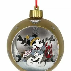 Disney Glass Ball Ornament - Mickey Mouse Light-Up - Silver & Gold