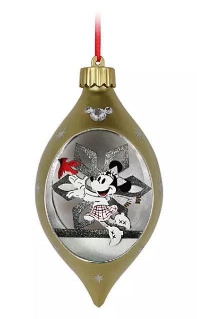 Disney Glass Drop Ornament - Minnie Mouse Light-Up - Silver & Gold 3 Disney Glass Drop Ornament - Minnie Mouse Light-Up - Silver & Gold