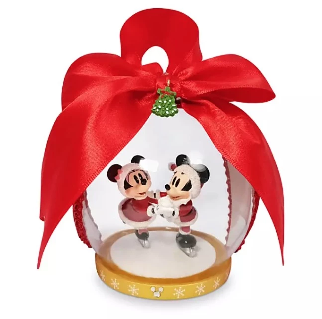Disney Dome Ornament - Santa Mickey And Minnie Scene - Vintage 3 Disney Dome Ornament - Santa Mickey And Minnie Scene - Vintage