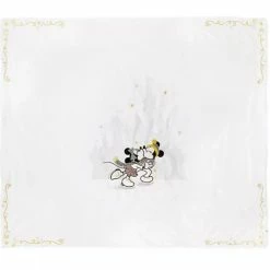 Disney Throw Blanket - Holiday Mickey & Minnie With Castle - Gold & Silver