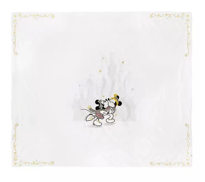 Disney Throw Blanket - Holiday Mickey & Minnie With Castle - Gold & Silver 3 Disney Throw Blanket - Holiday Mickey & Minnie With Castle - Gold & Silver