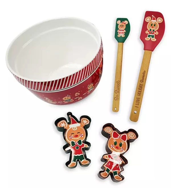 Disney Baking Bowl Set - Mickey And Friends Gingerbread Holiday 3 Disney Baking Bowl Set - Mickey And Friends Gingerbread Holiday