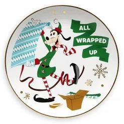 Disney Dessert Plate - Holiday Goofy - All Wrapped Up