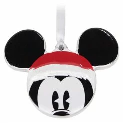 Disney Disc Ornament - Santa Mickey Mouse Icon - Ceramic