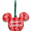 Disney Disc Ornament - Mickey Icon - Season's Greeting 2 Disney Disc Ornament - Mickey Icon - Season's Greeting -Christmas Items shop sc132691