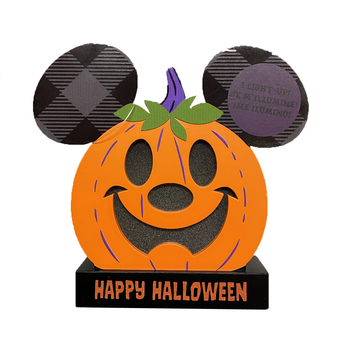 Disney Light Up Figure - Mickey Mouse Pumpkin - Plaid 3 Disney Light Up Figure - Mickey Mouse Pumpkin - Plaid