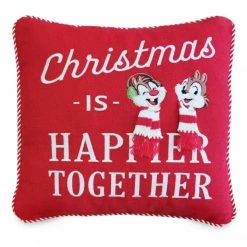 Disney Throw Pillow - Holiday Chip 'n Dale - Happier Together
