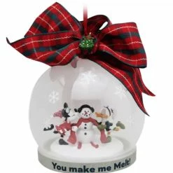 Disney Globe Ornament - Minnie, Daisy And Snowman